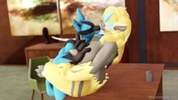 3d animated aurora_(nbanoob) big_breasts breasts cleavage female furry huge_breasts lucario neumond_art nintendo nipples pokemon pokemon_(species) sex sound tagme thick_thighs video wide_hips zeraora