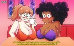 2girls belly bikini bikini_top blush bra breasts cleavage clothed clothing david's_mom_(hilda) female female_focus female_only frida's_mom frida's_mom_(hilda) hilda_(series) lup netflix tagme
