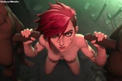ai_assisted ai_generated animated arcane arcane_vi big_breasts big_penis black_body cum_on_face cum_on_hair cumshot dark-skinned_male double_handjob facial handjob jerkingoff league_of_legends naked_female on_her_knees patreon patreon_username piercing punk_girl red_hair short_hair switching_sides tagme tattoo threesome vi vi_(fortnite) video whatajinx