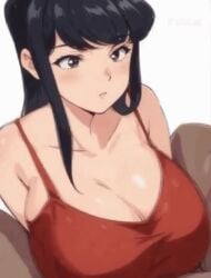 1boy 1girls adorable ai_assisted ai_generated animated anime anime_style bangs big_breasts black_hair blush boobjob boobs_bigger_than_head breast_squish breasts breasts_bigger_than_head cleavage clothed clothed_sex cute female hentai intimate komi-san_wa_komyushou_desu komi_shouko legs_apart legs_spread looking_at_another looking_at_partner male paizuri paizuri_lead_by_female paizuri_under_clothes red_camisole retro_artstyle round_breasts seducing seductive sexy straight straps swaying swaying_breasts tease teasing teasing_with_breasts titfuck_under_clothes titjob tits_bigger_than_head tittyfuck voluptuous voluptuous_female yua_respati