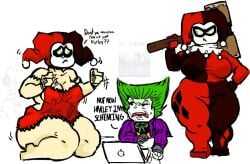 1girls batman_(series) bottom_heavy chubby dc dc_comics dialogue female female_focus ghastlybum green_hair harley_quinn joker lego lego_dc shortstack tagme thick thick_ass thick_thighs thighs