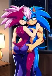 ai_generated ass ass_grab blue_body breasts date dress female from_behind green_eyes hug imminent_sex incest indoors long_dress looking_at_another looking_pleasured lovely magenta_fur male male/female night penis pink_hair purple_dress seductive seductive_look sonia_the_hedgehog sonic_(series) sonic_the_hedgehog sonic_the_hedgehog_(series) sonic_underground straight