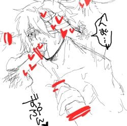5boys bandages bar_censor blowjob blush bukkake cum erection eye_patch fellatio gangbang gay gintama hair_over_one_eye hairjob handjob licking_penis male male_only monochrome multiple_boys oral penis shirokuji sketch solo_focus surrounded surrounded_by_penises takasugi_shinsuke yaoi