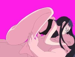 1boy 1girls animated bouncing_ass bouncing_breasts breasts censor_bar censored censored_penis cowgirl_position erect_nipples female fuku_oni glasses goonette large_penis male nipple_bulge nipples oni_(softshikioni) pale-skinned_female pale_skin penis riding riding_penis skinny skinny_girl softshikioni straight tagme tank_top useless_censoring video