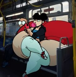 1girls ass_bigger_than_head ass_bigger_than_torso crossed_legs crossing_legs elpiromanias female hyper hyper_ass hyper_thighs massive_ass short_hair tagme thick_thighs train train_interior