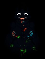 absurd_res anthro blue_cum blue_markings bodily_fluids canid canine canis cheek_tuft claw_marks closed_eyes colored_cum cum cum_inside ears_up facial_tuft female genital_fluids green_cum green_markings hi_res humanoid killer_queen2403 kiss_mark kiss_mark_on_belly kiss_mark_on_breast kiss_mark_on_chest machine mammal markings neon_lights nipple_piercing nipples orange_cum orange_markings piercing robot simple_background smile smiling_at_viewer solo teeth_marks tuft udontseeme2403 unusual_bodily_fluids unusual_cum unusual_genital_fluids wolf