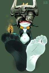 2d 5_toes barefoot bedroom_eyes blush breasts crossed_legs feet female foot_fetish foot_focus full_color hair headgear helmet helmet_only holding_object imp imp_midna looking_at_viewer markings midna nintendo no_penetration oerba_yun_fang orange_hair pointy_ears red_eyes salmobaliki smile soles solo solo_female the_legend_of_zelda toes twili twilight_princess two_tone_body yellow_sclera