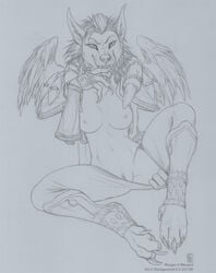 2011 anthro breasts female pussy shinigamigirl sketch solo unconvincing_armor warcraft worgen