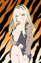 1girls areolae big_breasts black_hair blonde_hair breasts eyewear female female_only flowglow hololive hololive_dev_is hololive_flow_glow koganei_niko