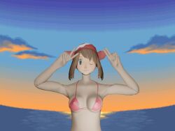 3d bikini bikini_top female female_focus human may_(pokemon) nintendo pokemon posing posing_for_picture posing_for_the_viewer smithyman solo_female