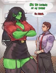 1boy 1boy1girl 1girls big_ass big_breasts breasts curvaceous curvy curvy_figure daredevil daredevil_(series) digital_media_(artwork) female green-skinned_female green_body green_skin hips hourglass_figure huge_ass huge_breasts hulk_(series) jennifer_walters large_ass large_breasts legs light-skinned_male light_skin male male/female marvel marvel_comics matt_murdock mature mature_female mature_male she-hulk slim_waist straight thick thick_hips thick_legs thick_thighs thighs voluptuous waist wide_hips