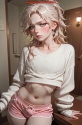 1boy ai_generated bulge femboy hips male meybekity otoko_no_ko shorts trap yaoi