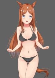 1girls animal_ear_fluff animal_ears animal_tail ass_visible_through_thighs bare_arms bare_belly bare_chest bare_hands bare_hips bare_legs bare_midriff bare_navel bare_shoulders bare_skin bare_thighs belly belly_button bikini bikini_bottom bikini_only bikini_top black_bikini black_bikini_bottom black_bikini_only black_bikini_top black_string_bikini black_swimsuit black_swimwear blue_eyes blue_eyes_female breasts breasts_apart brown_eyebrows brown_hair brown_hair_female cleavage collarbone curvaceous curvaceous_body curvaceous_female curvaceous_figure curvaceous_hips curvy curvy_body curvy_female curvy_figure curvy_hips exposed_arms exposed_belly exposed_chest exposed_hips exposed_legs exposed_midriff exposed_navel exposed_shoulders exposed_skin exposed_thighs eyebrows_visible_through_hair female female_focus female_only fingers grass_wonder_(umamusume) groin high_resolution highres horse_ears horse_girl horse_tail hourglass_figure lean_figure legs_closed legs_together long_hair looking_at_viewer medium_breasts midriff narrow_waist navel open_mouth open_mouth_smile parted_bangs parted_lips shoulders simple_background slender_body slender_waist slim_waist solo standing string_bikini swimsuit swimwear thighs tongue umamusume upper_body whin wide_hips
