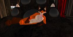 1boy 3d canine erection fox foxstar27 glowstick male male_only penis sheath solo yellow_eyes