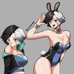 1girls 2d big_ass big_breasts bunny_ears bunnysuit cleavage clothed clothed_female female female_only luna_snow luna_snow_(marvel_rivals) marvel marvel_rivals selvish94 smile thick_thighs