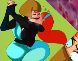 2girls danny_phantom extreme_french_kiss female jazz_fenton kissing madeline_fenton mother_and_daughter nickelodeon yuri