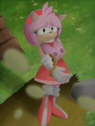 amy_rose breasts female flashing furry sega sinestudio sonic_(series)