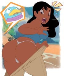 1girls 2025 2d 2d_(artwork) 2d_artwork ass ass_focus big_ass big_breasts black_hair black_hair_female breasts clothed clothed_female clothing disney fear fearful_expression female female_focus female_only grimphantom lilo_and_stitch nani_pelekai panties pants pants_down pants_pull pantsed partially_clothed partially_clothed_female rear_view solo solo_female solo_focus tan-skinned_female tan_body tan_skin thick_thighs thighs