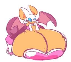 1girls big_ass breasts_bigger_than_head breasts_bigger_than_torso breasts_on_floor bursting_breasts female hyper hyper_breasts immobile massive_breasts rouge_the_bat short_hair smug solo_female sonic_(series) tagme too_big_to_move vivilove_lite viviluxe wink winking winking_at_viewer