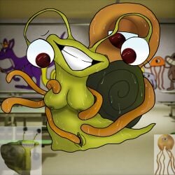 1_eye breasts consensual consensual_tentacles consent consenting_female crush flustered garten_of_banban jellyfish rubbing rubbing_pussy shell slow_seline snail stinger_flynn sweating tentacle_sex wet_body wet_pussy