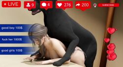 1boy 1girls ass big_ass big_breasts big_penis breasts canine dead_or_alive dog_penis female female_penetrated feral feral_penetrating feral_penetrating_human hi_res human human_penetrated interspecies lovezoo male male/female male_penetrating male_penetrating_female recording sayuri_(dead_or_alive) sex sound streaming tagme video zoophilia