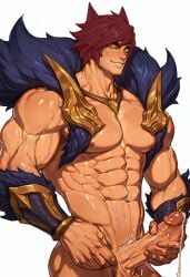 ai_generated bara big_muscles big_penis cum league_of_legends male male_only masturbation muscular muscular_male sett yaoi