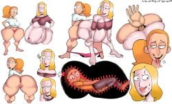!! 2020s 2025 anal_vore barefoot bedroom_eyes beth_smith blonde_hair commission digital_drawing_(artwork) digital_media_(artwork) female female_pred garlicjrart hands_on_hips morty_smith orange_hair prey_transfer rick_and_morty simple_background smirk smirking summer_smith tongue_out vore vore_belly white_background wide_hips wide_thighs