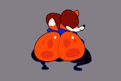 2d_animation animated anthro anus ass ass_clapping big_butt bottom_heavy bottomwear bouncing_butt brown_body brown_ears brown_fur bubble_butt butt_jiggle canid canine clothed clothing curvy_figure fox frame_by_frame fur glistening glistening_butt hoodie huge_butt jacket jiggling leggings legwear looking_at_viewer looking_back male mammal orange_body orange_fur pants presenting presenting_hindquarters short_playtime simple_background solo soups_(superiorfox) superiorfox thick_thighs topwear true_fox twerking voluptuous voluptuous_anthro voluptuous_male wide_hips x_anus