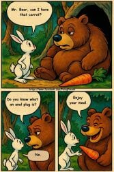 ai_generated anus_peek bear buttplug carrot comic_page funny