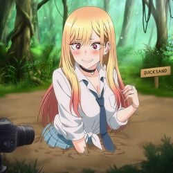 ai_generated breasts female female_only kitagawa_marin mud nai_diffusion quicksand solo sono_bisque_doll_wa_koi_wo_suru stable_diffusion tagme