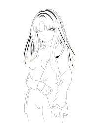 1girls areolae big_breasts black_hair blonde_hair breasts eyewear female female_only flowglow hololive hololive_dev_is hololive_flow_glow koganei_niko