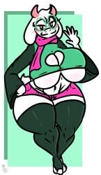 1girls 2d anthro anthro_female anthro_only big_breasts breasts caprine cleavage deltarune female female_only furry furry_female furry_only glasses huge_breasts humanoid humanoid_female humanoid_only kingretrokirby mammal mammal_humanoid mtf_transformation ralsei rule_63 solo tagme thick_thighs undertale_(series) wide_hips