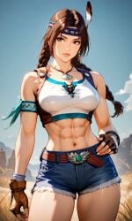 1girls abs ai_generated female julia_chang large_breasts native_american solo tekken
