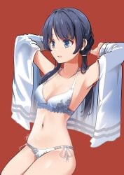 1girls absurd_res absurdres armpit armpit_peek armpits bare_armpits bare_belly bare_chest bare_hips bare_legs bare_midriff bare_navel bare_shoulders bare_skin bare_thighs belly belly_button bikini bikini_bottom bikini_only bikini_top black_hair black_hair_female blue_eyes blue_eyes_female breasts cleavage collarbone exposed_armpits exposed_belly exposed_chest exposed_hips exposed_legs exposed_midriff exposed_navel exposed_shoulders exposed_skin exposed_thighs female female_focus female_only groin hairless_armpits hand_behind_head hands_behind_head high_resolution high_school_student highres lean_figure legs_closed legs_together long_hair love_live! love_live!_nijigasaki_high_school_idol_club midriff murano_sayaka narrow_waist navel open_clothes open_clothing open_mouth open_shirt open_topwear parted_lips red_background school_girl shaved_armpits shirt shoulders side-tie_bikini simple_background sitting slender_body slender_waist slim_waist small_breasts smooth_armpits solo string_bikini swimsuit swimwear teen_girl teenage_girl teenager thick_thighs thighs tongue twintails twintails_(hairstyle) unbuttoned unbuttoned_shirt upper_body upper_teeth whin white_bikini white_bikini_bottom white_bikini_only white_bikini_top white_shirt white_string_bikini white_swimsuit white_swimwear white_topwear wide_hips young_female young_woman