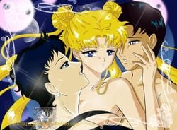 artist_request bishoujo_senshi_sailor_moon female sailor_moon seiya_kou small_breasts threesome usagi_tsukino