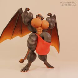 anthro big_bulge big_muscles bulge draconian dragon extreme_muscles flexing flexing_arms flexing_bicep flexing_both_biceps flexing_muscles horn huge_bulge huge_cock huge_muscles huge_pecs hyper hyper_bulge hyper_muscles hyper_pecs hyper_penis impossible_clothes male male_focus male_only miitshii muscular muscular_male pecs penis penis_outline thong veiny_penis wings