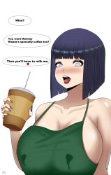 1girls big_breasts female female_only hyuuga_hinata klerent milf milk naruto solo