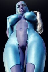 1girls 3d alien alien_girl alien_humanoid bald big_breasts blue_body blue_skin curvaceous curvy curvy_figure cyborg hbc3d large_breasts looking_down marvel nebula_(marvel) thick_thighs thighs wide_hips