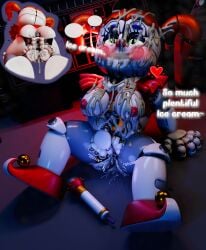 1girls 3d after_sex after_vaginal animatronic baby_(fnafsl) big_breasts breasts bukkake chubby chubby_female circus_baby circus_baby_(fnaf) circus_baby_(original) creampie cum cum_in_pussy cum_inside cum_on_body cum_on_breasts cum_on_face dialogue english english_text female female_only five_nights_at_freddy's five_nights_at_freddy's:_sister_location footwear green_eyes high_resolution highres jordevoir nipples red_nipples robot robot_girl robot_humanoid solo solo_female text twintails white_body