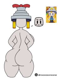 1girls alternate_body_type artist_name ass back_view big_ass big_breasts blush breasts completely_nude connie_(mario) female grey_body humanoid large_ass large_breasts looking_away mario_(series) mario_and_luigi:_brothership mario_and_luigi_(series) mob_face nintendo nsfw_un nude plug plug_girl robot robot_girl socket solo therobotnsfw thick_ass thick_hips thick_thighs thighs