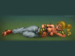 1girls blonde_hair breasts breasts_out chrono_(series) chrono_trigger female female_only humbird0 lying lying_on_side marle marle_(chrono_trigger) ponytail solo solo_female wardrobe_malfunction