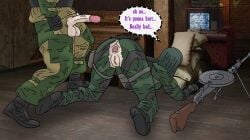 1boy1girl artist_request ass bent_over big_penis clothed gaping_anus hidden_face imminent_sex intimidation nervous nokk_(rainbow_six) penis_out pussy rainbow_six_siege ripped_clothing scared straight tachanka_(rainbow_six) uniform