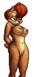 alpha_channel anthro blue_eyes breasts brown_body brown_fur dithering female humbird0 nude pixel_(artwork) pixel_art pussy red_hair sally_acorn solo sonic_(series) sonic_the_hedgehog_(archie) sonic_the_hedgehog_(series) sprite transparent_background