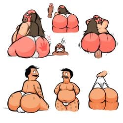 2020 2020s 3boys anal anal_sex ass bob's_burgers bob_belcher briefs bulge cartoon_network crossover erect_penis erection greg_universe harold_smiley male male_only simple_background spank_marks steven_universe stuff_bobbo tagme tan tanline thong underwear wedgie white_background