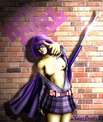 breasts hit-girl kick-ass lipstick marvel marvel_comics purple_hair tagme