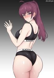 1girls ass blacked blacked_clothing breasts commission daruko536 dat_ass dolla_(nikke) female goddess_of_victory:_nikke huge_ass ponytail