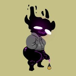 big_ass big_penis black_body femboy funnycultist_(artist) gay hoodie void wide_hips