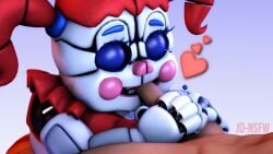 1boy 1girls 3d animatronic baby_(fnafsl) blowjob circus_baby circus_baby_(fnaf) circus_baby_(original) closed_eyes fellatio female five_nights_at_freddy's five_nights_at_freddy's:_sister_location full_color joeshownsfw oral red_hair robot robot_girl robot_humanoid straight twintails