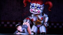 2girls 3d ambiguous_penetration animatronic ass_up baby_(fnafsl) big_breasts blonde_hair blue_eyes breasts circus_baby circus_baby_(fnaf) circus_baby_(original) female female/female five_nights_at_freddy's five_nights_at_freddy's:_security_breach five_nights_at_freddy's:_sister_location full_color joeshownsfw microphone nipples pubic_tattoo red_hair red_nipples robot robot_girl robot_humanoid twintails vanessa_(fnaf)