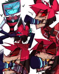 2024 2d alastor_(hazbin_hotel) antlers artist_request deer demon demon_boy hazbin_hotel humanoid male penis vox_(hazbin_hotel) yaoi